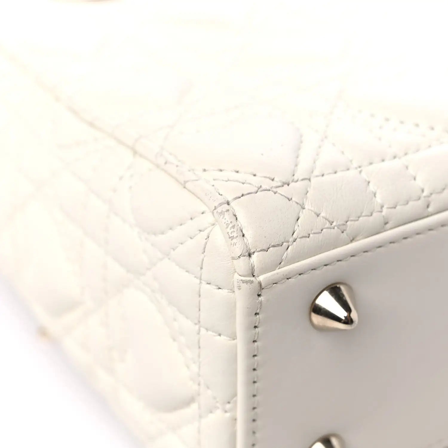 Lady Dior Mini - White Heart Embroidery